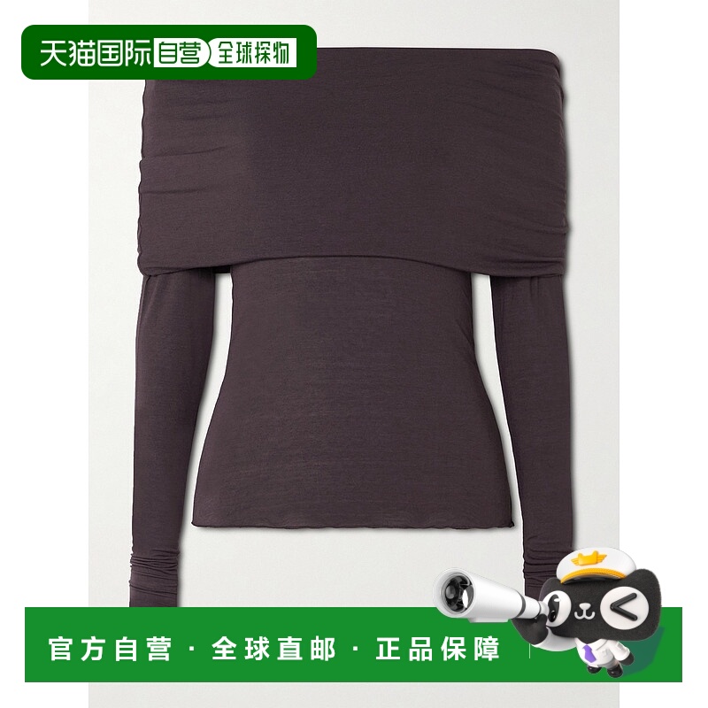 1h可退 潮奢 SKIMS 女士 Phoenix 透视莫代尔混纺露肩长袖上衣 LS