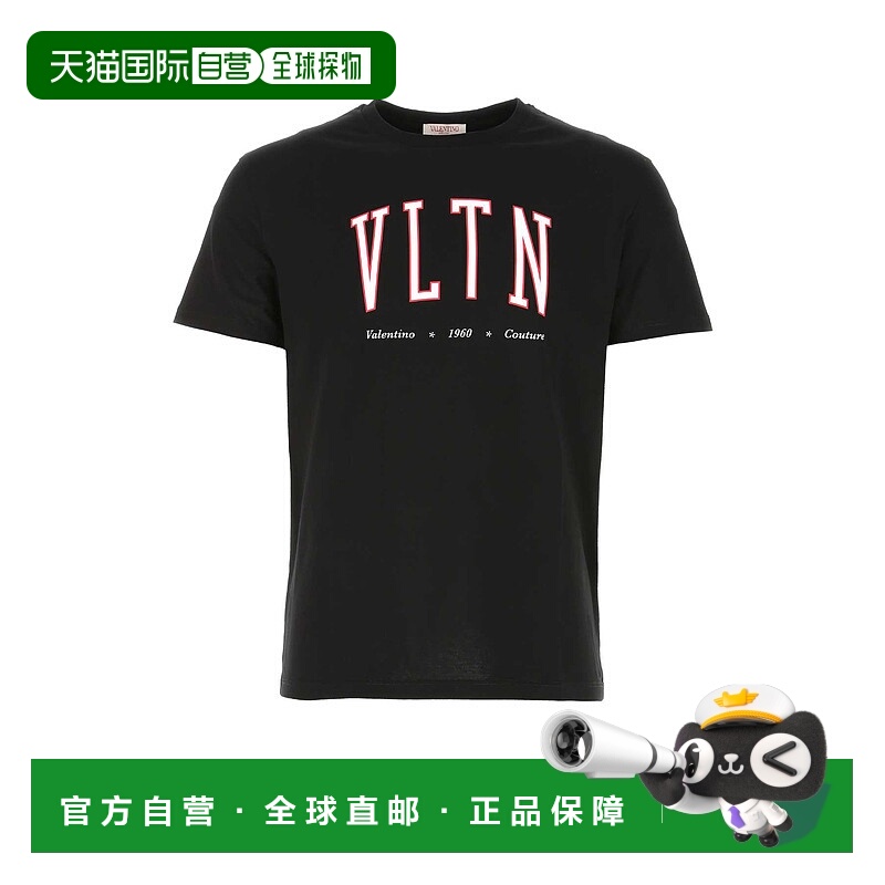 VALENTINO 男士T恤 2V3MG13D96STTL AW2023 黑色 Black cotton t-