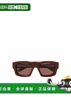 1h可退 GUCCI 男士眼镜 GG1926S003 SS2025 棕色 几何框太阳镜