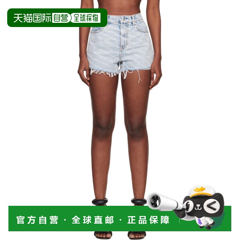 Alexander Wang 亚历山大 王 女士 蓝色 Bite Logo 牛仔短裤 4DC2