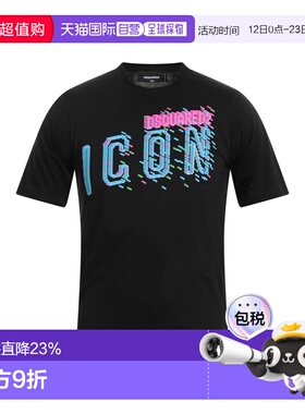 1h可退 潮奢 Dsquared2 二次方 男士 T恤 black黑色 舒适时尚