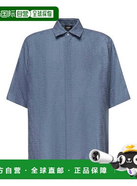 FENDI 男士衬衫 FS1317AU6YF0U6K CO 蓝色 Linen Ff Jacquard Shi