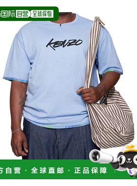 KENZO 男士T恤 FF65TS2584SGLI AW2025 蓝色 Futura 2000 X Kenzo