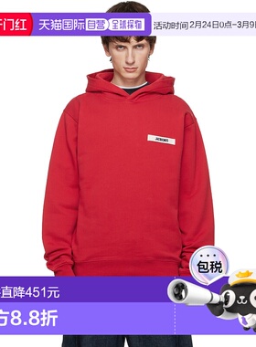 1h可退 潮奢 Jacquemus 男士 红色 The Gros Grain 连帽衫 25EHOM