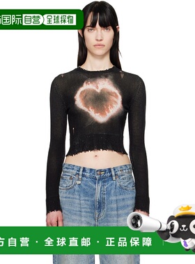 1h可退 潮奢 R13 女士 独家发售黑色 Flaming Heart Baby 毛衣 R1