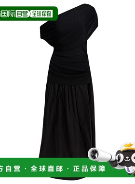 1h可退 潮奢 Self-Portrait 女士 垂褶中长连衣裙 RS26108MBBLACK