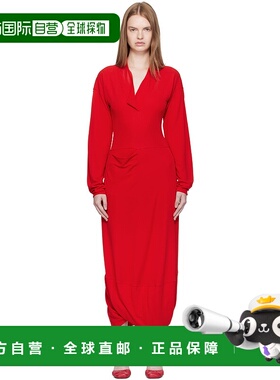 1h可退 潮奢 Lemaire 女士 红色 V 领连衣裙 DR1127LJ1040