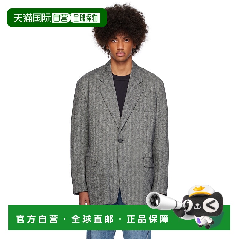 1h可退 潮奢 Wooyoungmi 吴阳米 男士 灰色 Herringbone Wool Sin
