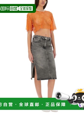 1h可退 MOSCHINO 女士T恤 121637270064 SS2025 橙色 CROPPED MES