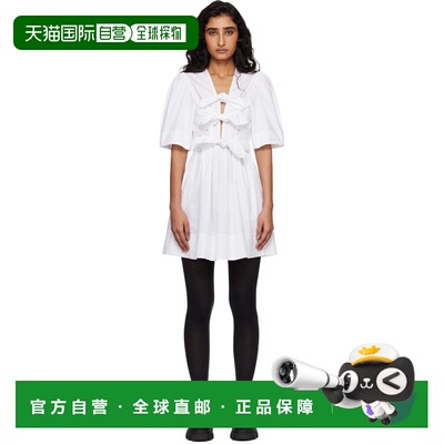 GANNI 甘尼 女士 白色连衣裙 A1030195White