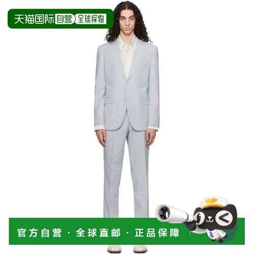 BOSS 波士 男士 蓝色 Two-Piece Regular-Fit Stretch Boucle 西