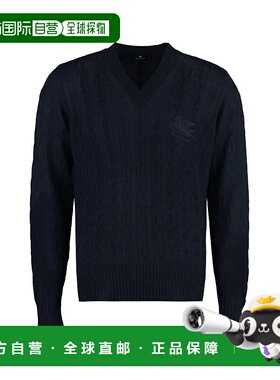 1h可退 ETRO 男士针织衫 1N9929680200-4 AW2023 蓝色 ETRO CASHM