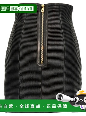 BALMAIN 女士半身裙 EF1LA495LC620PA AW2024 黑色 'HW Rolled' s