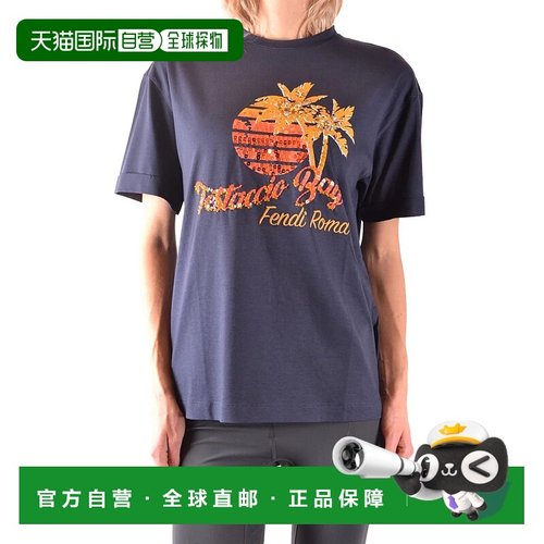 FENDI 女士T恤 FS7011A3BNF12CK-1 SS2018 蓝色 Fendi Tshirt Sho