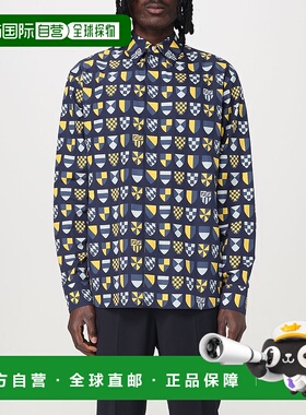 FENDI 男士衬衫 FS1319AU76F0QG3 SS2025 蓝色新款