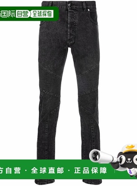 BALMAIN 男士牛仔裤 XH1MG065DB670PC SS2023 黑色 黑色徽标褪色