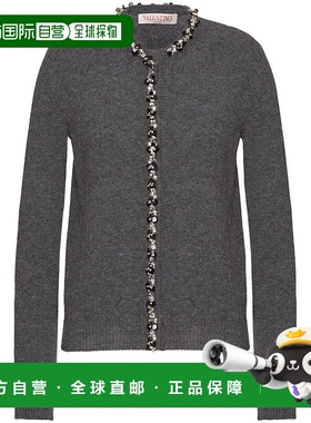 VALENTINO 女士针织衫 5B3KA07X8MYJ73 AW2024黑色长袖开衫