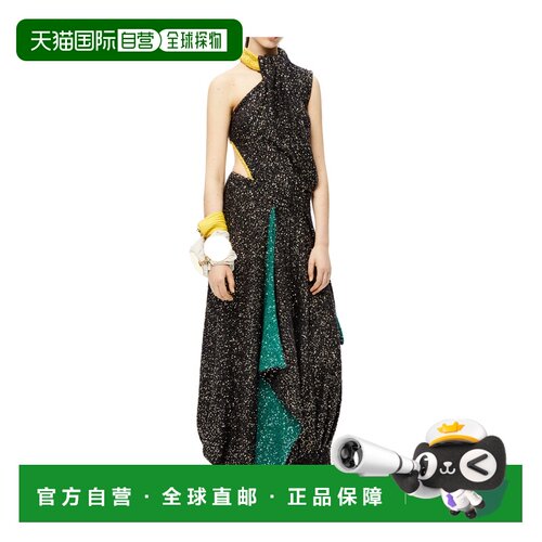 LOEWE 女士连衣裙 S540Y15K361100 AW2021 花色 黑色亮片针织连衣