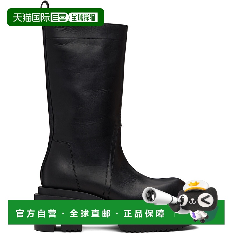 1h可退 RICK OWENS 男士靴子 RU02E1838LGE09 AW2025 黑色男靴