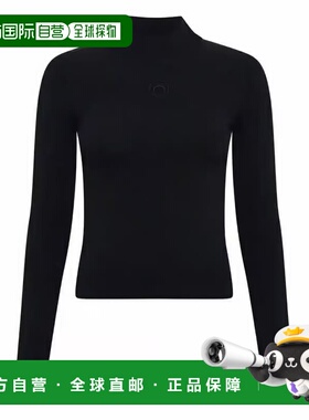 1h可退 潮奢 Marine Serre 女士 SERRE 海军风黑色毛线衫 WTK087A