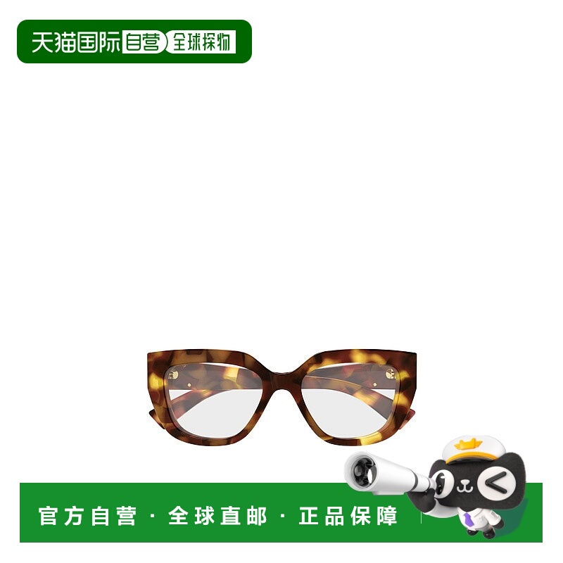 1h可退 GUCCI 女士眼镜 GG1847O002 SS2025 棕色 几何框平光镜