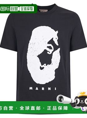 MARNI 男士T恤 HUMU0198GPUSCY47PRN99 AW2025 黑色男装