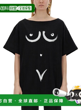 1h可退 潮奢 Moschino 莫斯奇诺 女士 BODY 棉毛布印花T恤 070304