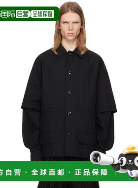 1h可退 潮奢 Juun.J 男士 黑色 Dual Sleeve Work 衬衫 JC5364P03