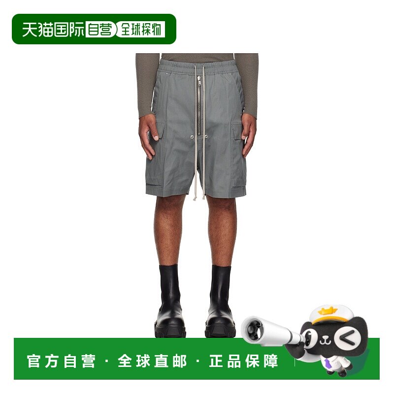 RICK OWENS 男士短裤 RU02E1360TE06 AW2025 灰色 抽绳短裤