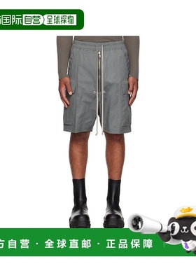 RICK OWENS 男士短裤 RU02E1360TE06 AW2025 灰色 抽绳短裤休闲裤