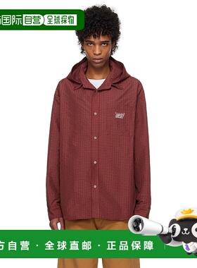 1h可退 潮奢 Kijun 男士 红色 Check Hoodie 衬衫 25PSM201B