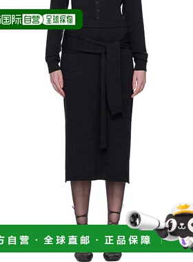 1h可退 潮奢 Lemaire 女士 灰色 Trompe L'oeil 半身裙 SK1058LK0