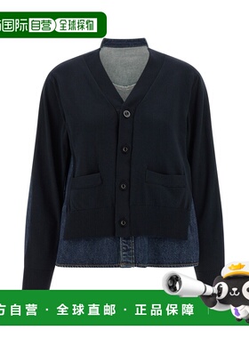 1h可退 潮奢 Sacai 女士 衬衫式针织开衫 SCW308 blue蓝色 舒适时