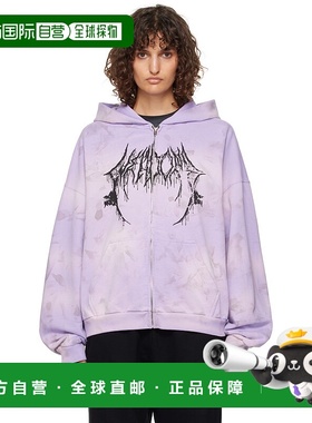1h可退 潮奢 We11Done 女士 紫色 Graphic Logo Zip-up 连帽衫 WD