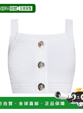 BALMAIN 女士T恤 FF1AB052KI740FA AW2025 白色 Tweed tank top