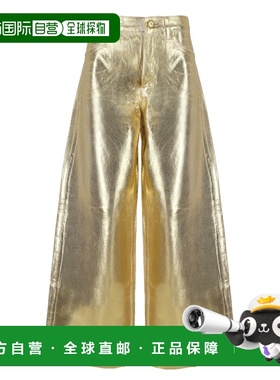 GANNI 女士牛仔裤 J1481135 AW2024 白色 Wide-leg jeans in gold