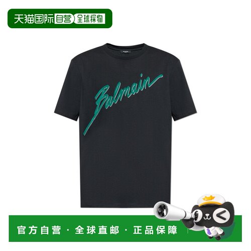 1h可退 BALMAIN 男士T恤 FH1EG000BC86EOJ AW2025 黑色 Letter 植