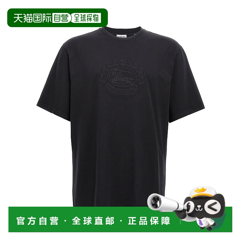 1h可退 BURBERRY 男士T恤 8095104BLACK AW2024 黑色 Logo embroi