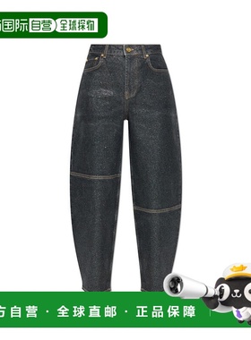 GANNI 女士牛仔裤 J18036986006 AW2025 黑色 Shimmery Foil Star