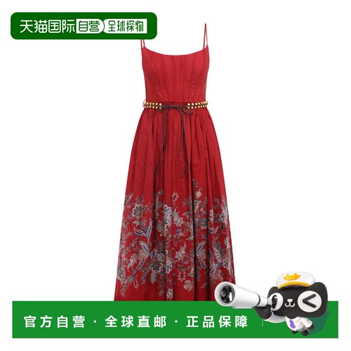 1h可退 ZIMMERMANN 女士连衣裙 4225DSS251REDMULTIPAISLEY裙子