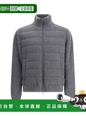 HERNO 男士夹克 PI00108UR334489487 AW2025 灰色 条纹绗缝羽绒服