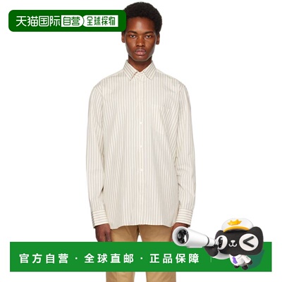 1h可退 潮奢 GOLDEN GOOSE 男士 米色条纹衬衫 GMP00246P001168