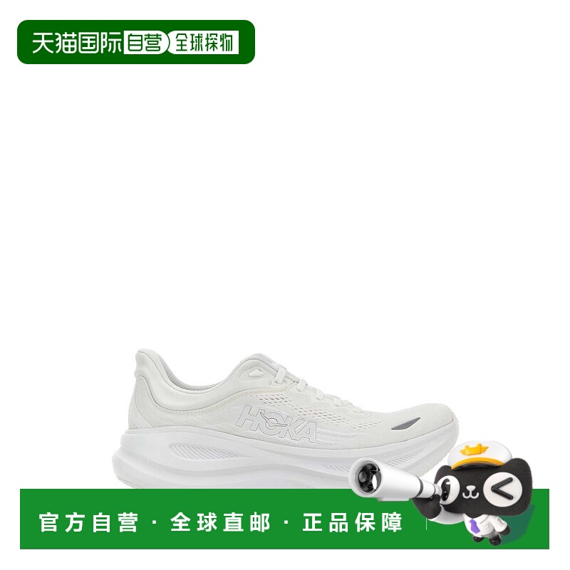 1h可退 潮奢 Hoka One One 男士 Bondi 9 白色网纱运动鞋 1162011