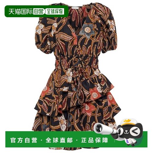 1h可退 潮奢 ULLA JOHNSON 女士 Farah 花朵真丝迷你连衣裙