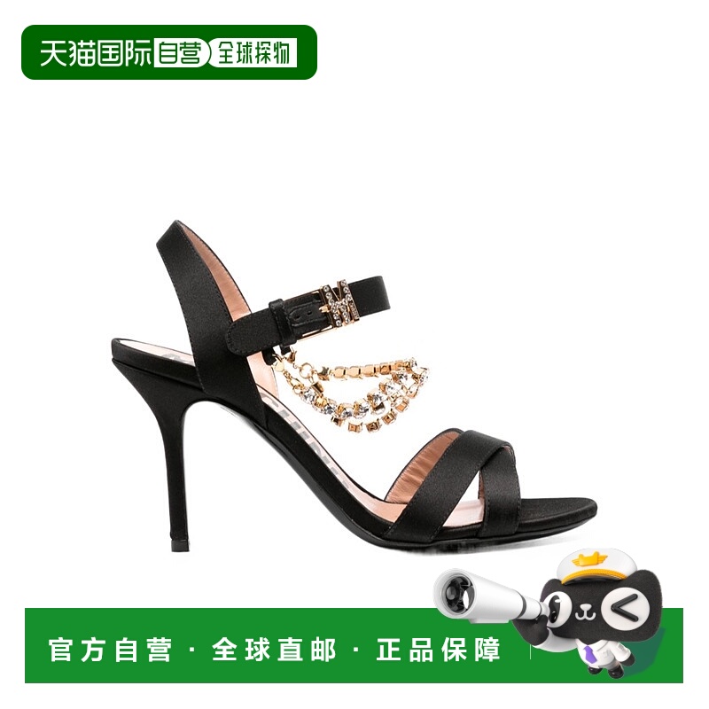 1h可退 MOSCHINO 女士凉鞋 MA16408C0HM40000 AW2023 黑色高跟