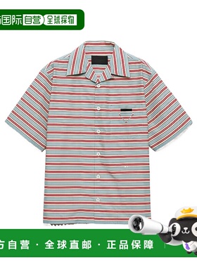 PRADA 男士衬衫 UCS41417N4SUMOF0637 AW2025 蓝色短袖