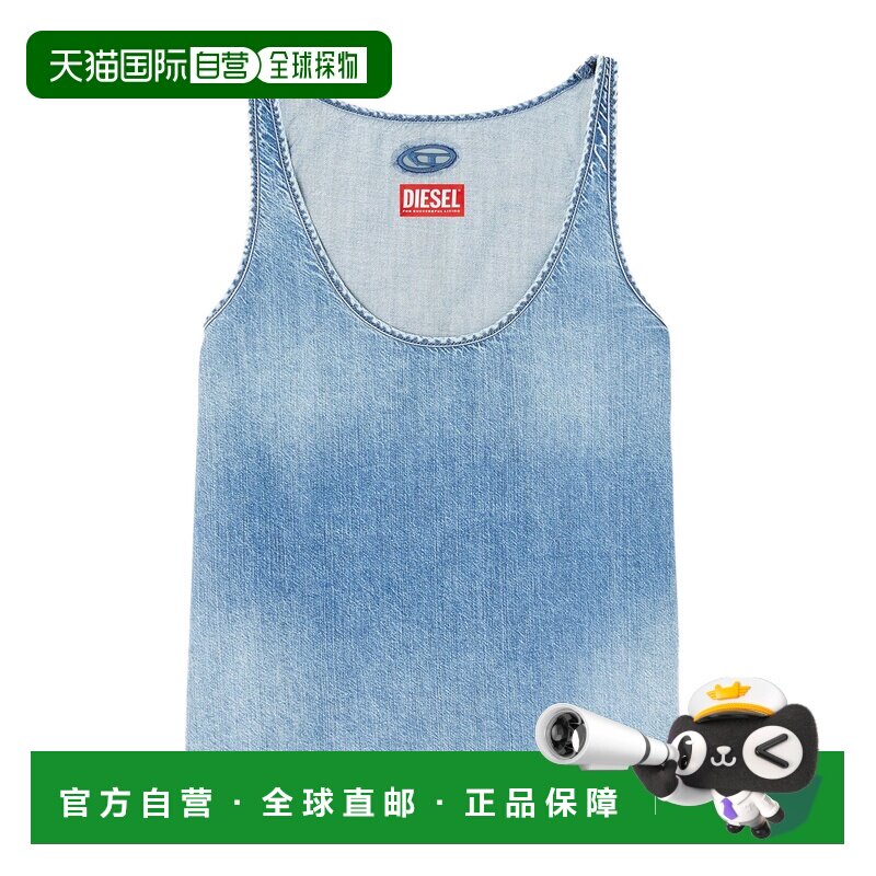 DIESEL 女士背心吊带 A21696068VY01 SS2026 蓝色 牛仔布背心图片