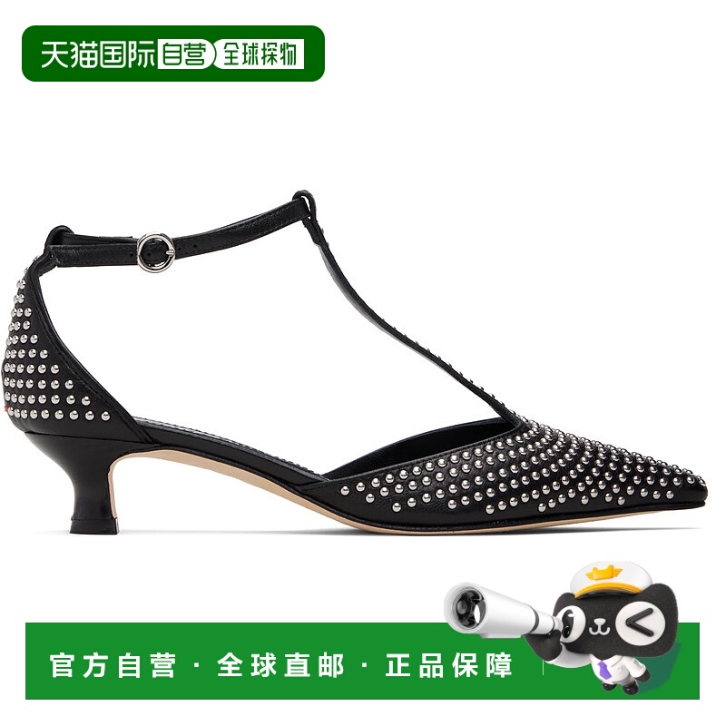 1h可退 潮奢 aeyde 女士 黑色 Liz Mini Stud Leather 中跟鞋 A11
