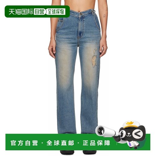 1h可退 潮奢 We11Done 女士 蓝色 Heart 牛仔裤 WDDP324323W