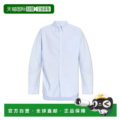 GIVENCHY 男士衬衫 BM616C16BD458 SS2026 蓝色 条纹长袖衬衫